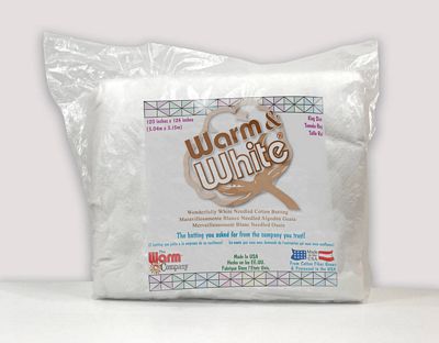 The Warm Company Warm & White Cotton Batting – King, 120 × 124 inches