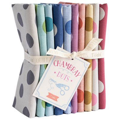 Tilda Chambray Dots Fat Quarter Bundle – 10 Fabrics fabric bundle