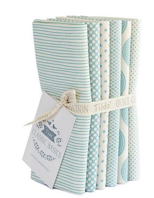 Tilda Classic Basics Light Blue Fat Quarter Bundle – 6 Fabrics fabric bundle