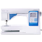 Husqvarna Viking Sapphire 930 computerized sewing machine front view showing large sewing space, LCD screen, and precision stitch controls