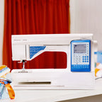 Husqvarna Viking Sapphire 930 computerized sewing machine displayed on sewing table highlighting modern design and advanced features