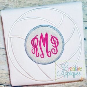 Creative Appliques Volleyball Monogram Applique included in the Sports Monogram Frame Applique Bundle