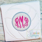 Creative Appliques Volleyball Monogram Applique included in the Sports Monogram Frame Applique Bundle