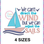 Creative Appliques We Can't Direct the Wind but We Can Adjust the Sails included in the Summer Embroidery and Applique Bundle